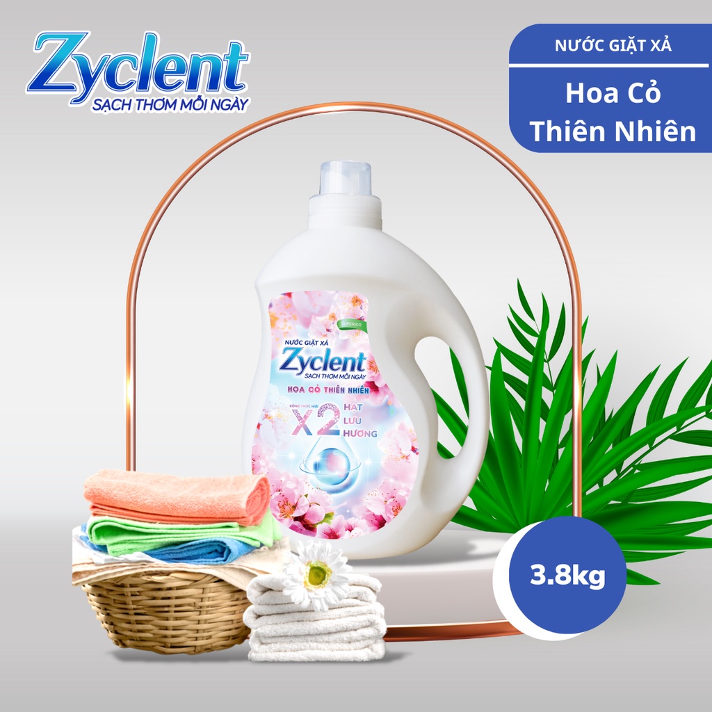 Nước Giặt Xả Zyclent Superior Hương Hoa Cỏ Thiên Nhiên 3.8kg