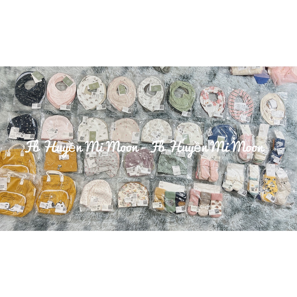 Set khăn yếm cổ cotton cho bé trai bé gái HM Auth chính hãng