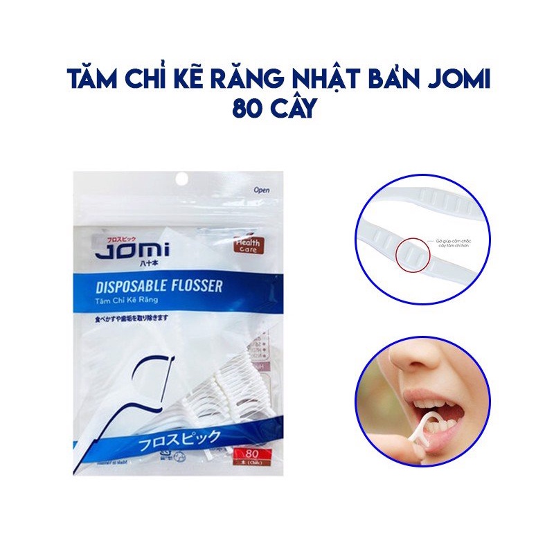 Tăm Chỉ Kẽ Răng Jomi 80 Chiếc