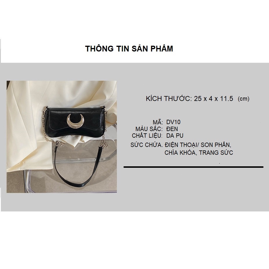 Túi xách nữ đeo vai đẹp đeo chéo cao cấp họa tiết mặt trăng HAI BẢY DV10
