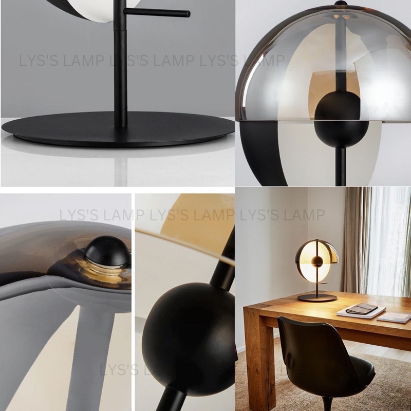 Đèn bàn thiết kế sáng tạo, cá tính bán cầu tròn. phù hợp phòng khách phòng ngủ