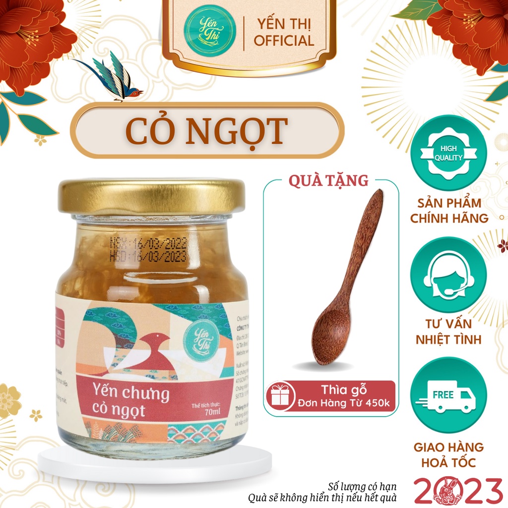 Yến Thị - Chưng cỏ ngọt - Yến sào Khánh Hòa chưng sẵn - 30% yến thô/ hũ 70ml