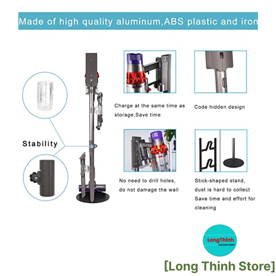 Dysonn Floor Dok Đế sạc / Giá treo máy hút bụi  V7 V8 V10 V11 V12 V15 Slim - Chất lượng cao