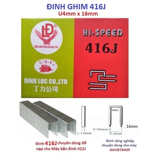 Ghim 416J hộp 5.000 cây đinh U4x16mm bấm gỗ ván nạp Máy bắn đinh 422J