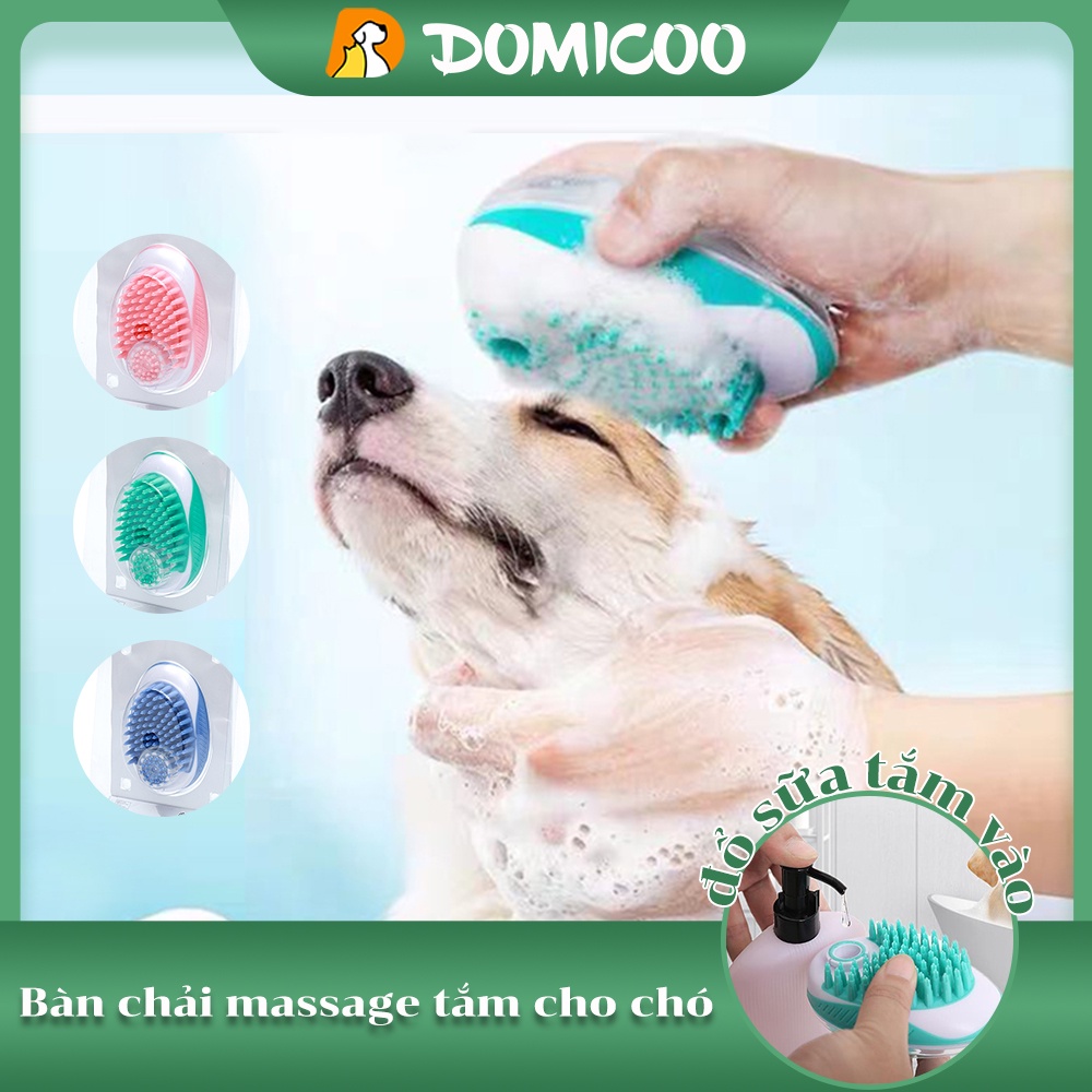 Bàn Chải Tắm Mát Xa Cho Chó Cỡ Vừa Và Nhỏ