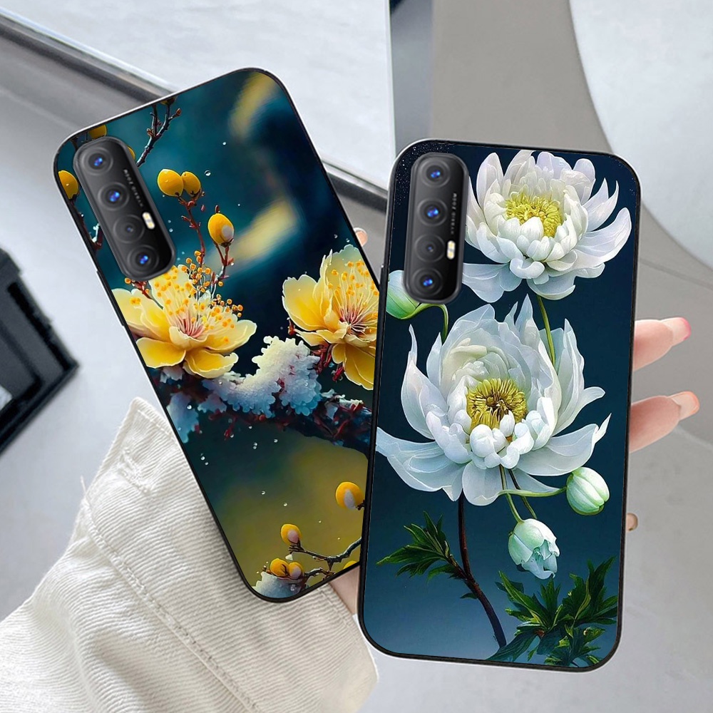 Ốp lưng oppo reno 3 / oppo reno 3 pro / a91 in nhám hình hoa cỏ