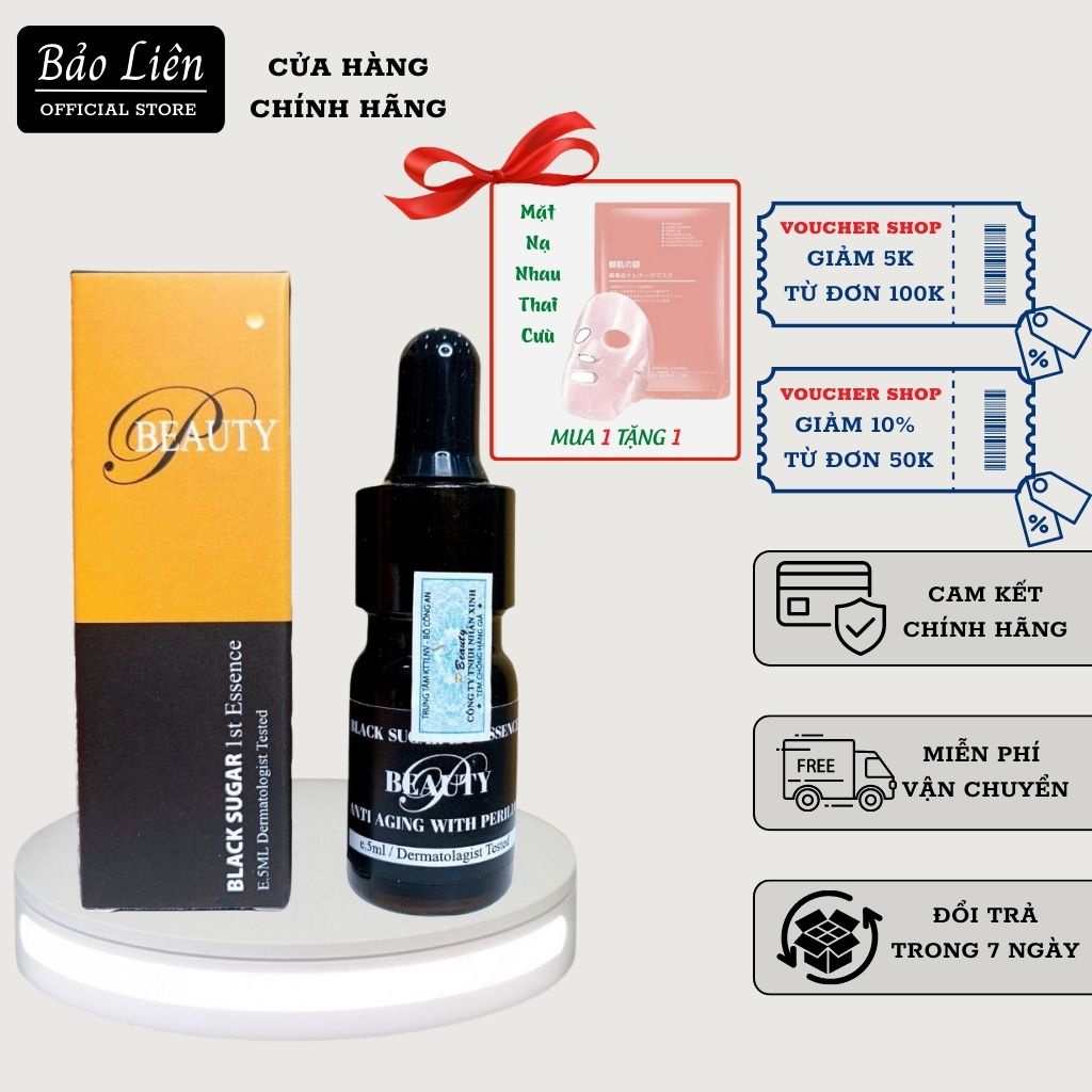 Serum Giảm Mụn Đường Đen Black Sugar Pbeauty, Tinh Chất Căng Bóng Da, Mờ Thâm, Dưỡng Da Tức Thì