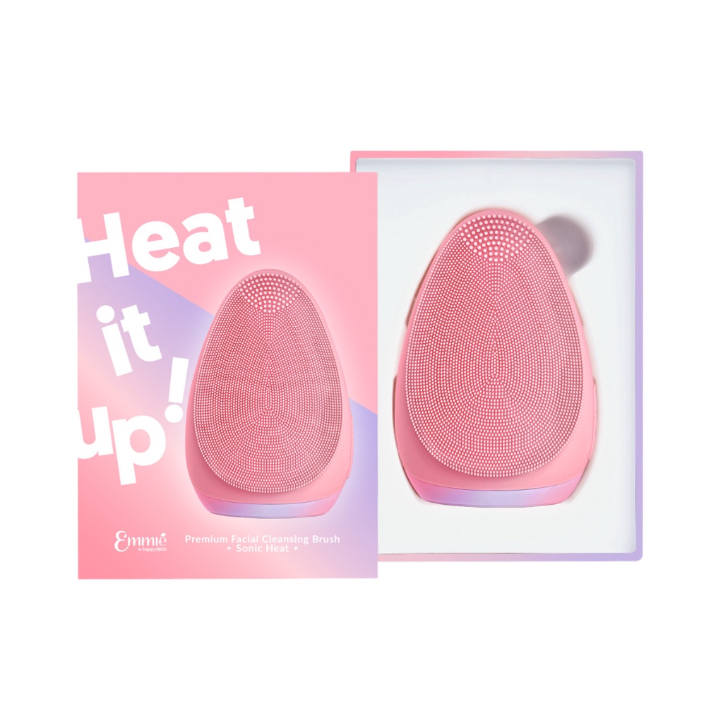 Limited Box : Máy Rửa Mặt SONIC HEAT + Gel Rửa Mặt BHA + Nước Tẩy Trang + Bông Tẩy Trang 20M+ Băng Đô Emmié by HappySkin