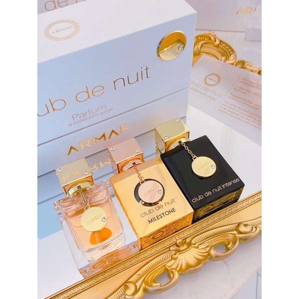 Set nước hoa chính hãng SArmaf Club De Nuit Woman + Intense Women + Milestone 30ml Parfum