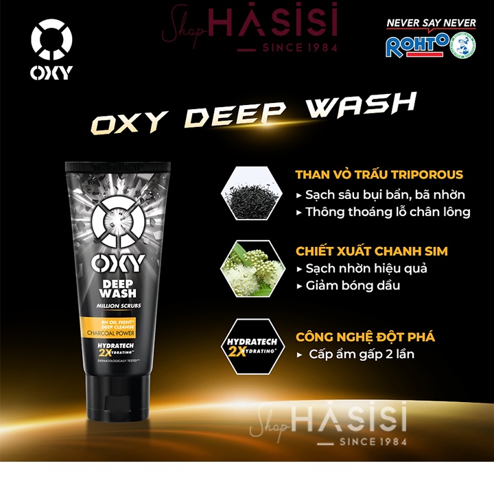 SỮA RỬA MẶT OXY - Deep Wash Scrub Formula 100g