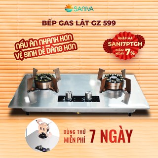 Bếp ga đôi nemi gz599 âm dương 10 đầu đốt cao cấp ngọn lựa siêu mạnh mặt bếp gas inox có tính năng hẹn giờ