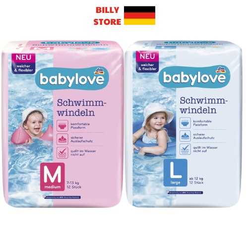 Bán lẻ bỉm bơi Babylove Đức cho bé size S(4-9kg), M(7-13kg),L(12-25kg)