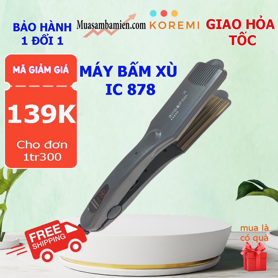 Máy bấm tóc bản lớn Hàn Quốc Tặng Kèm kẹp vịt chia tóc