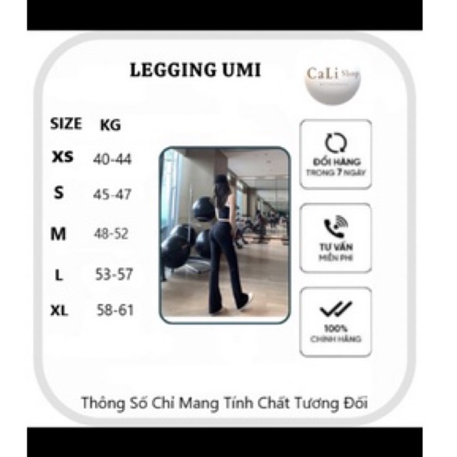 Quần legging loe UMI nâng V3 gen bụng dáng dài 97-100cm | BigBuy360 - bigbuy360.vn