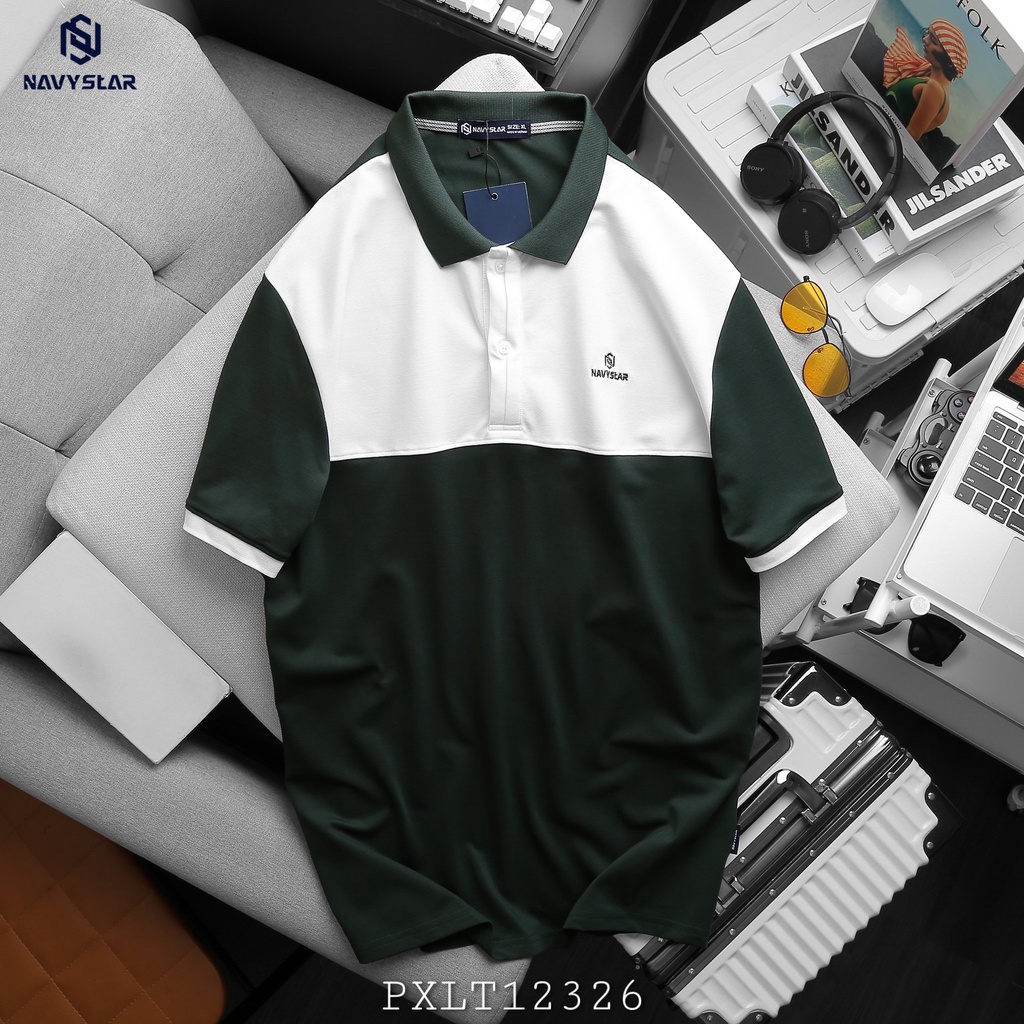 BIGSIZE NAM 80-140KG ÁO POLO PHỐI TRẮNG 2BIG NAVY STAR