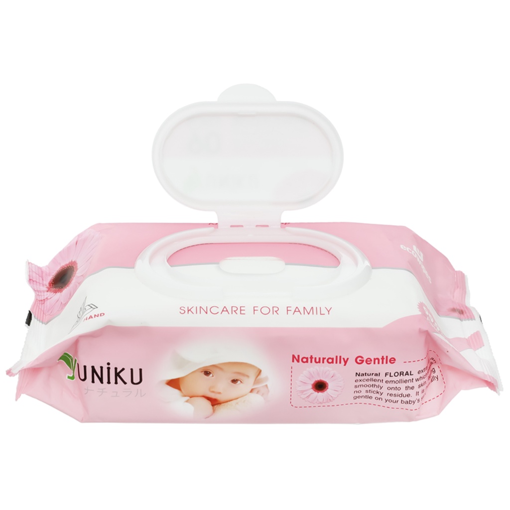 Khăn ướt nha đam không mùi,  hương trà xanh, hương hoa, hương nhài 20,90 tờ YUNIKU Nhật Bản