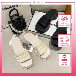 Dép sandal độn đế xuồng 5cm quai phồng siêu đẹp, Dép nữ đế cao phong cách thời trang dễ phối đồ MSP 2322 ori