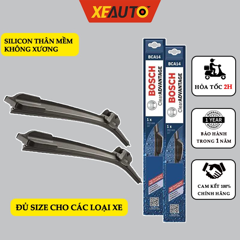 Gạt Mưa Ô Tô Xeauto Cần Gạt Nước Silicon Thân Mềm Không Xương Gạt Sạch Nước Không Dây Tiếng Ồn Bảo Hành 1 Năm