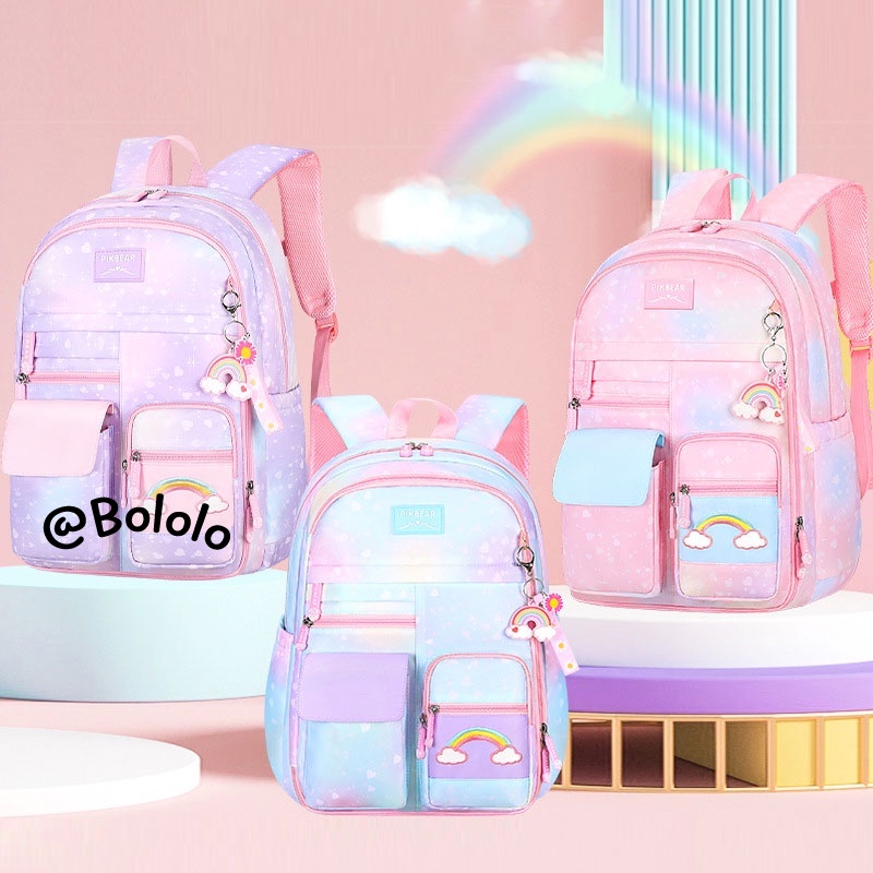 Bololo Ba Lô Công Chúa Dễ Thương Trọng Lượng Nhẹ Mở Bên Hông Tủ Lạnh Cho Học Sinh Nữ Mới