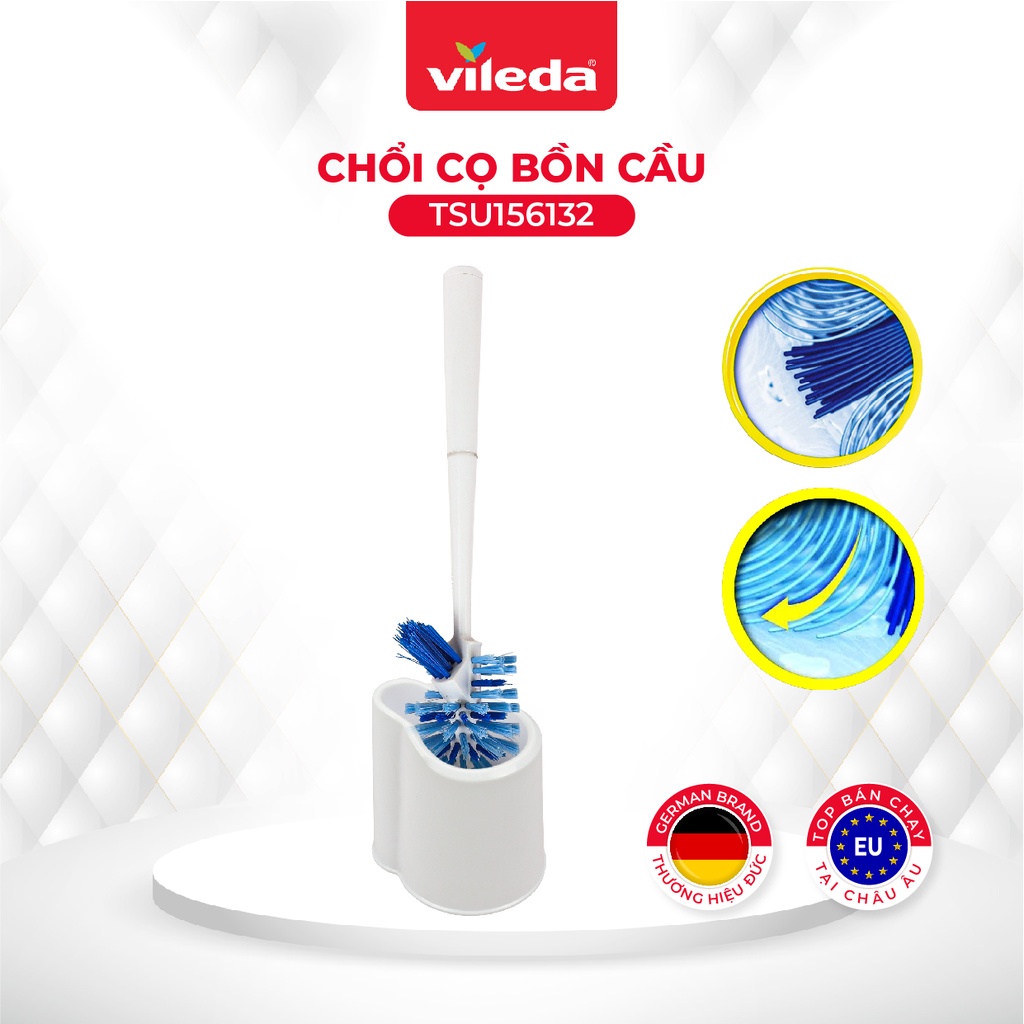 Chổi cọ bồn cầu, toilet VILEDA Power Brush gồm khay đựng để pha nước tẩy rửa - TSU156132