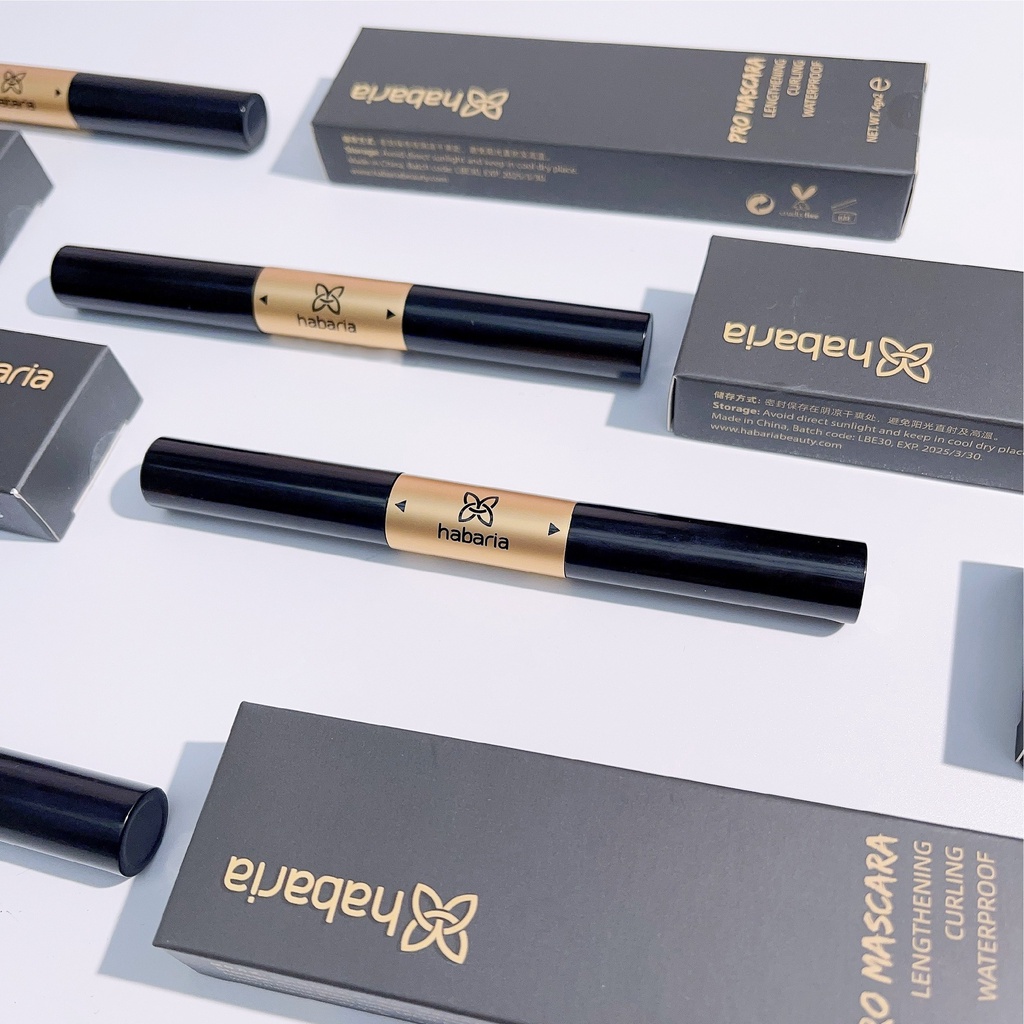 CHUỐT MI HAI ĐẦU HABARIA PRO LONG CURLY MASCARA  TIỆN LỢI DỄ THAO TÁC, LÀM CONG MI DÀY MI, KHÔNG LEM KHÔNG TRÔI