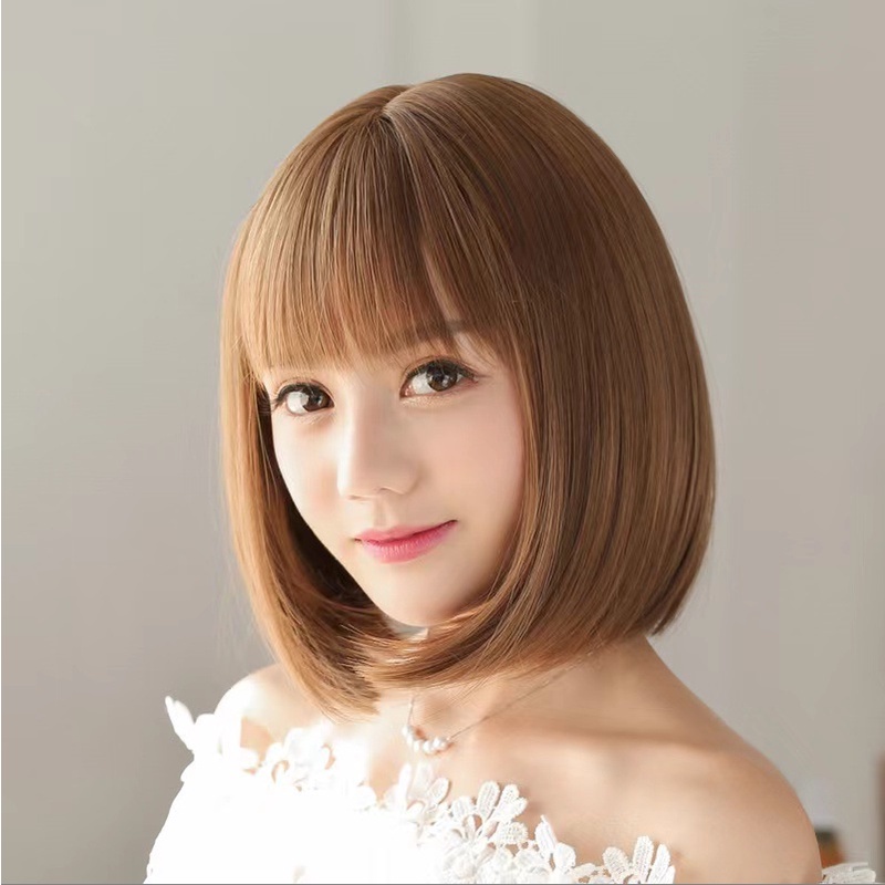Tóc giả nữ ngắn trẻ trung, tặng lưới chụp (Sỉ 110k)QATN05