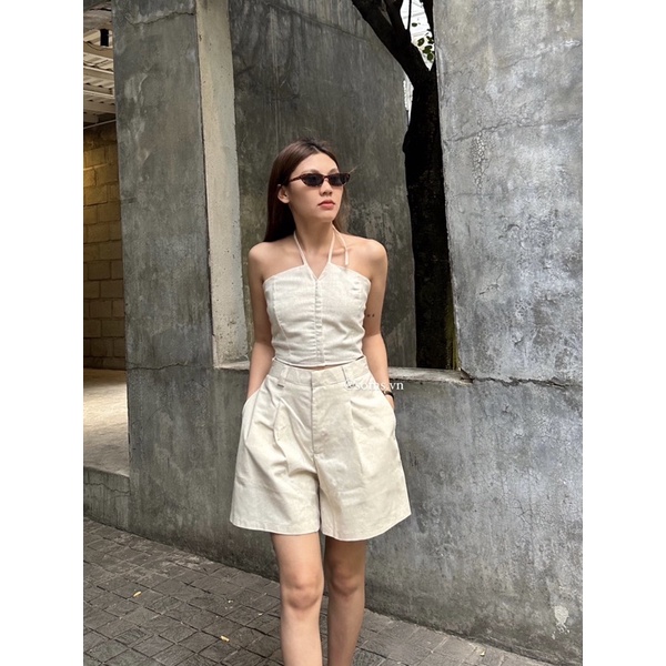 Áo croptop yếm cột dây - 𝐈𝐫𝐢𝐬 𝐓𝐨𝐩
