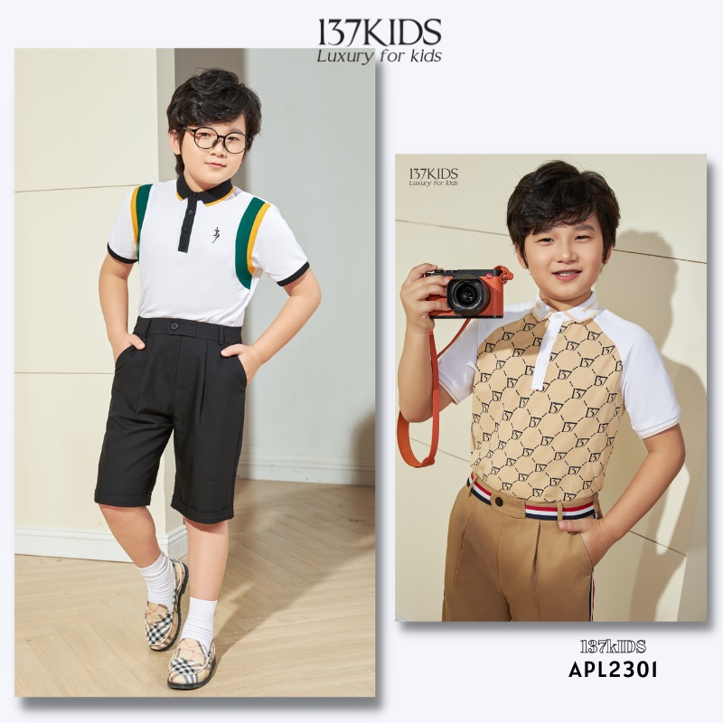 Áo polo cộc tay thiết kế 137kids limited thoáng mát siêu đẹp cho bé trai bé gái