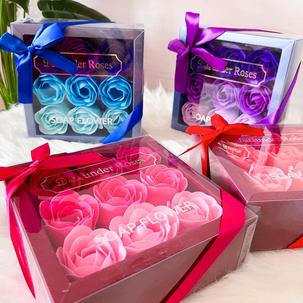 Hoa Xinh 20.10, Hộp Hoa Sáp Thơm, Hộp 9 Bông Hồng Xinh Xắn
