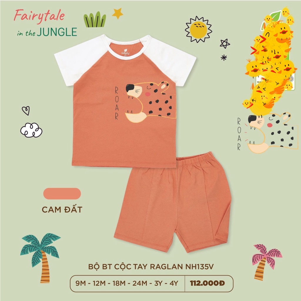 Bộ Cộc tay cotton Raglan Bé Trai Lullaby 2023  NH135V