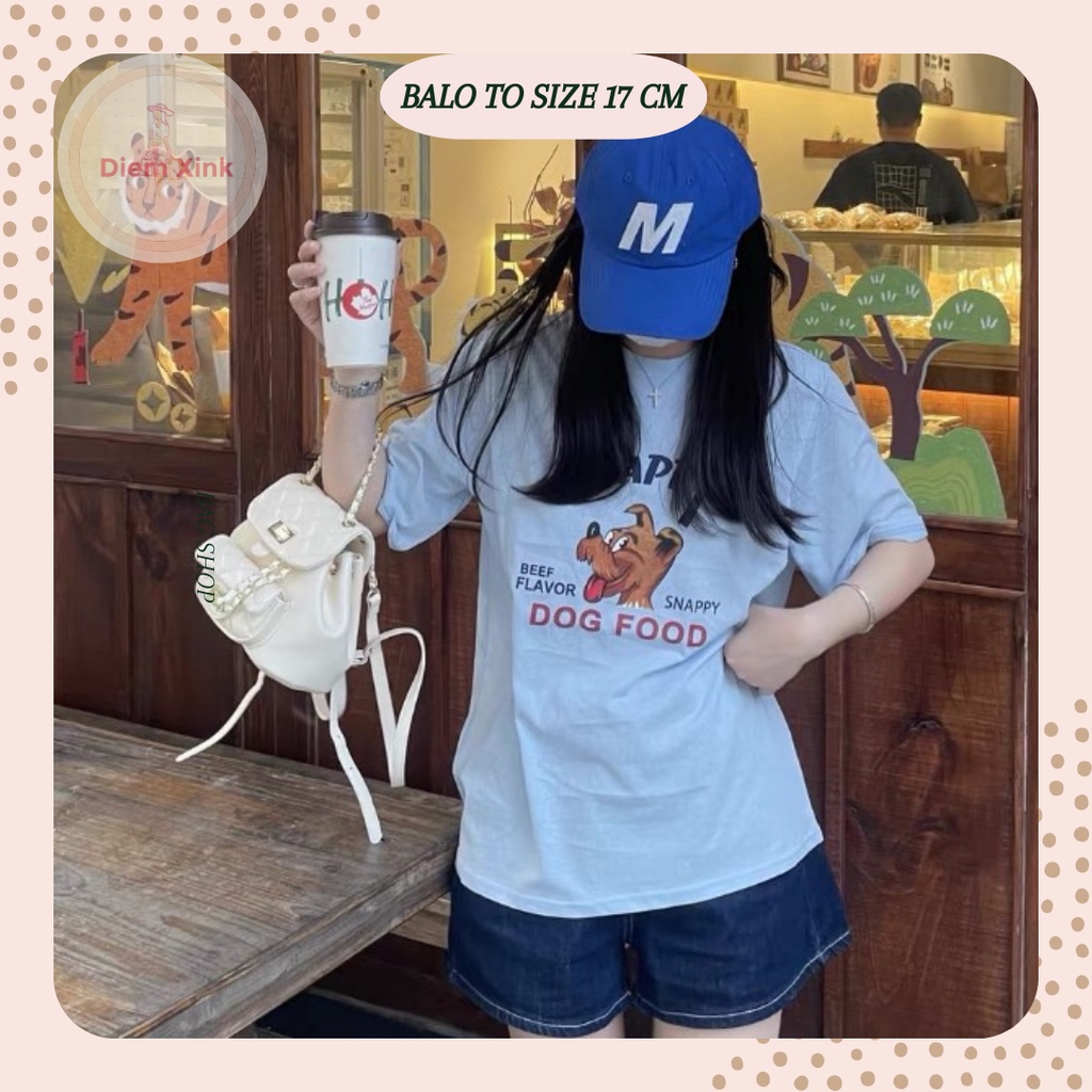 Balo Mini Balo Dây Rút Hai Size 17 và 21 cm Đi Học Đi Chơi Tết Du Lịch Đẹp Dành Cho Nữ Da Pu Chần Bông Khóa Xoay T 85