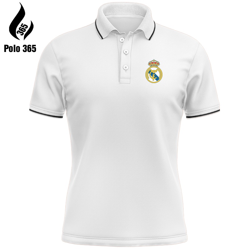 Áo thun polo câu lạc bộ real madrid , áo polo real chất cá sấu, polo các câu lạc bộ 365 - polo 365