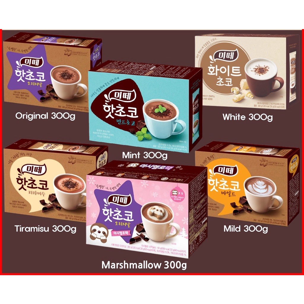 Bột socola Mitte hòa tan dòng sản phẩm cocoa Hàn Quốc 300g (30g x 10 gói)