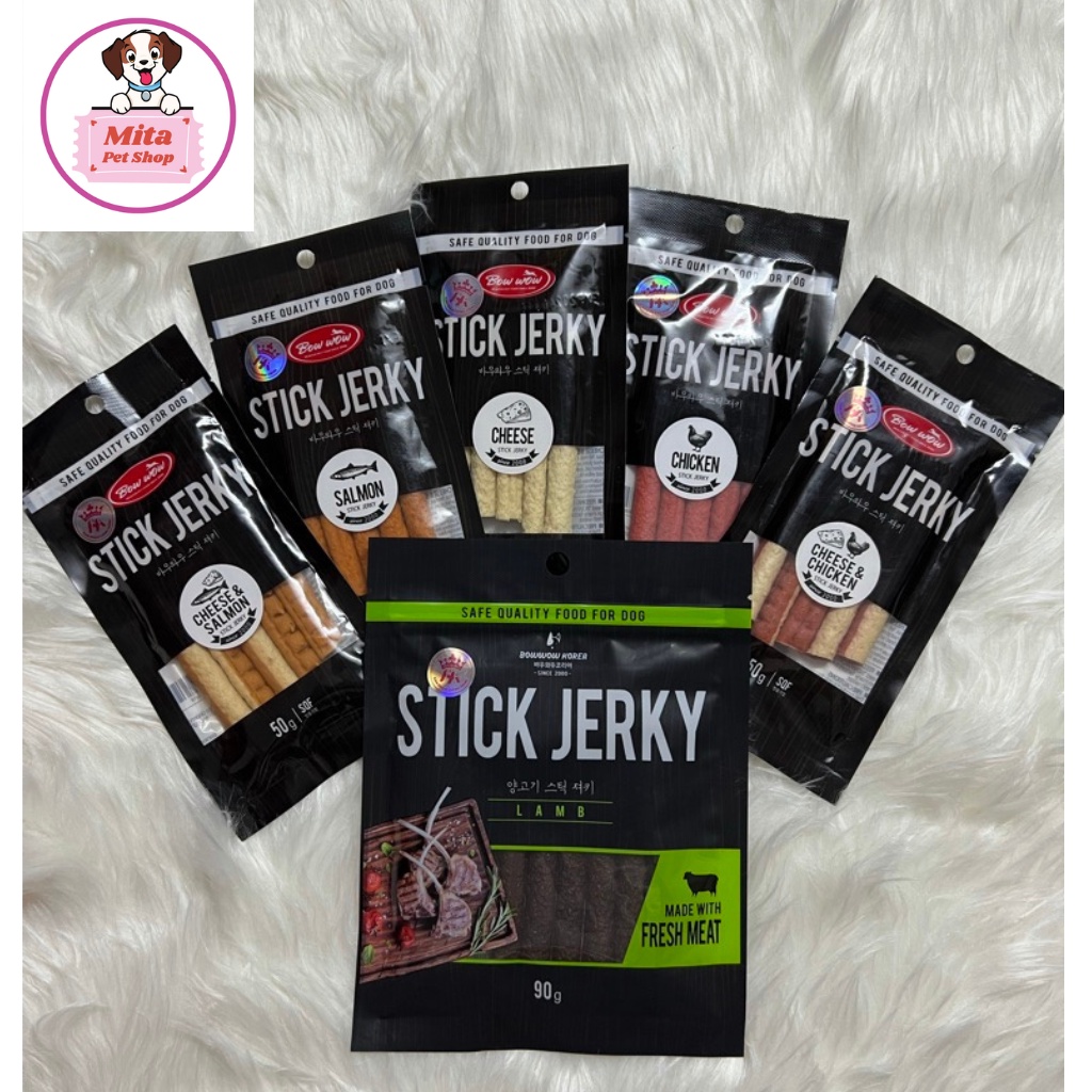 BÁNH THƯỞNG, SNACK QUE MỀM STICK JERKY BOWWOW CHO CHÓ 50g, 90g