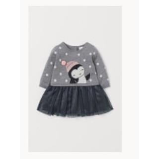 Váy len cánh cụt h&m sz 6m-4y form to