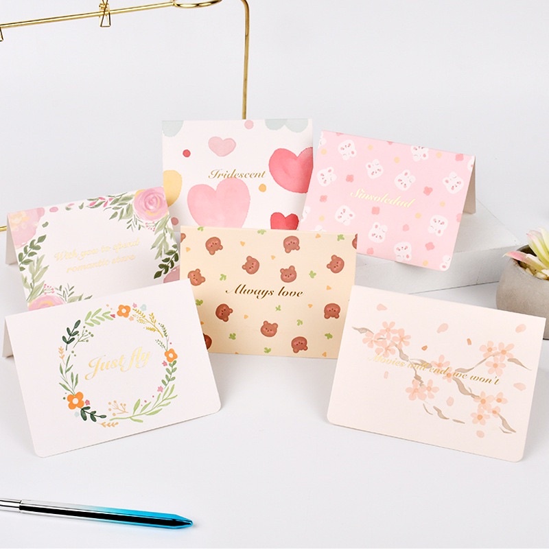 Thiệp chúc mừng, thiệp cảm ơn hình hoa siêu dày siêu đẹp kích thước 11.5*8.5cm