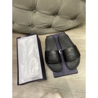 SLIDE SANDAL DIOR 'BLACK'. DÉP DIOR  DA THẬT ĐEN