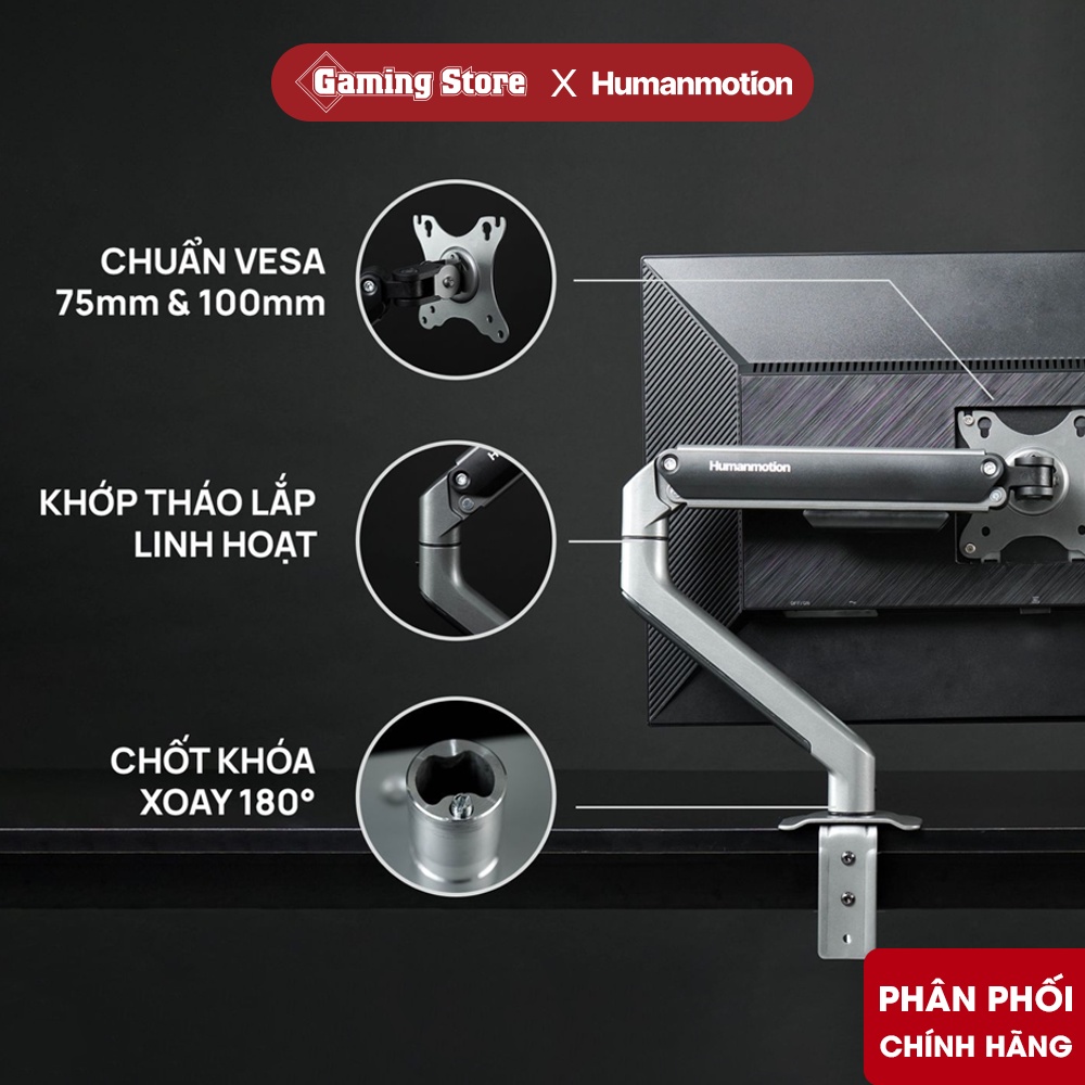 Giá Đỡ Màn Hình Máy Tính Human Motion T6 Pro - Hàng Chính hãng