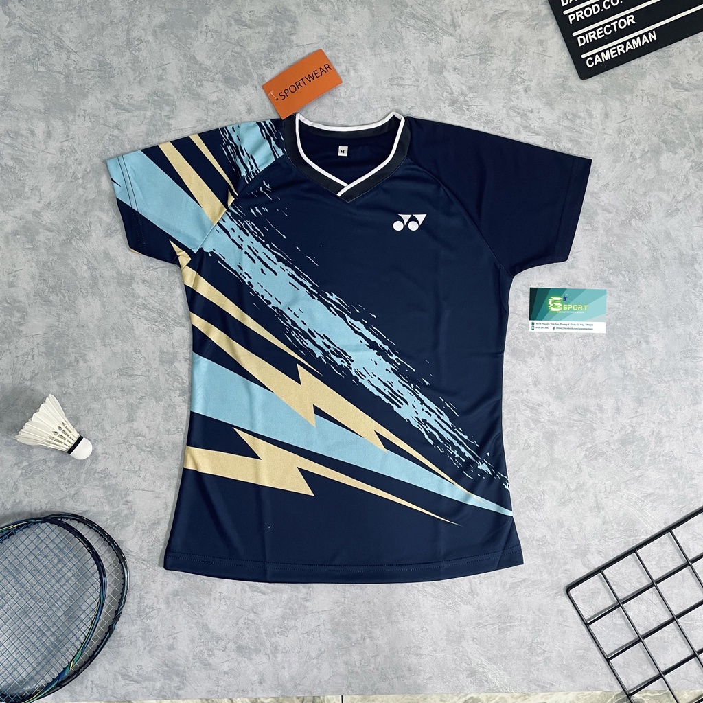 ÁO CẦU LÔNG NAM NỮ XANH YONEX - Siêu thấm hút, co dãn tốt