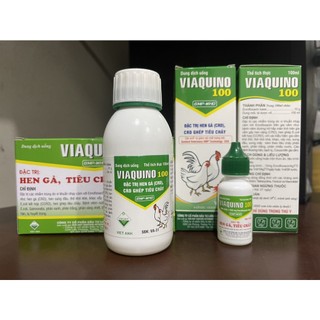 Hen gà, tiêu chảy Gà Vịt Ngan VIAQUINO 100 hen sưng phù đầu, thở khò khè crd, ghép tiêu chảy, phân xanh trăng