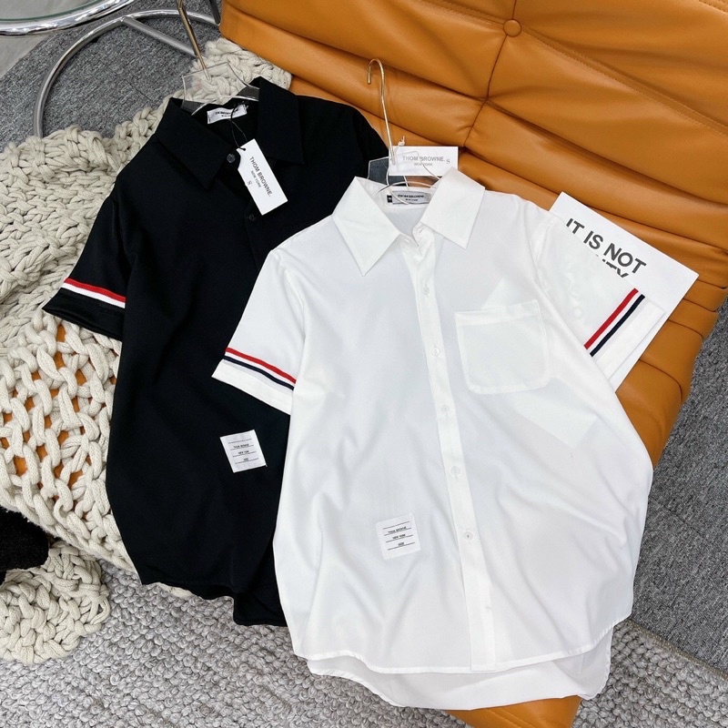 Áo Sơmi Ngắn Tay Nữ Bigsize Kẻ ThomBrown