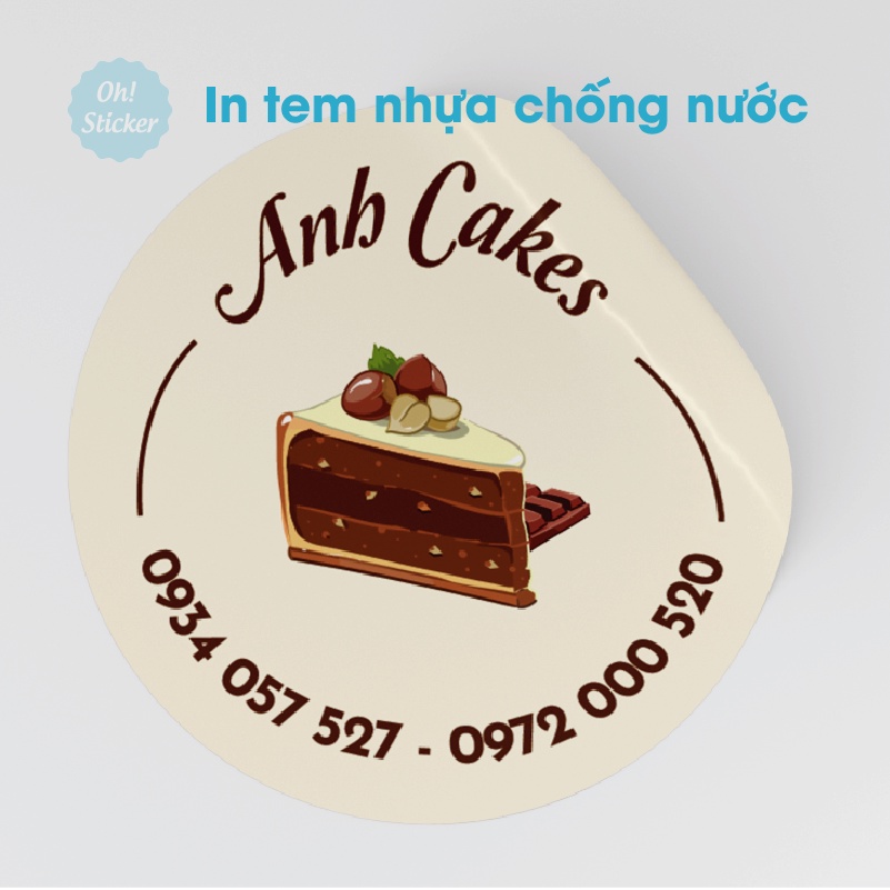 In Tem decal nhựa sữa, decal nhựa trong suốt chống thấm nước, In riêng theo yêu cầu, Tem đã cắt sẵn chỉ cần lột và dán