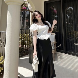 Set áo tay bồng mix chân váy đuôi cá TKCC Bageo