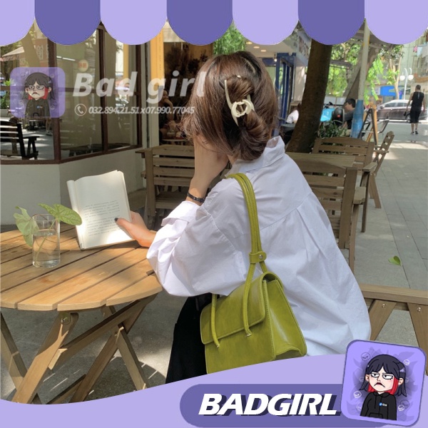 túi đeo chéo nữ GEBOARD sát nách hàng thiết kế basic da sáp dầu cao cấp BADGIRL BD7796