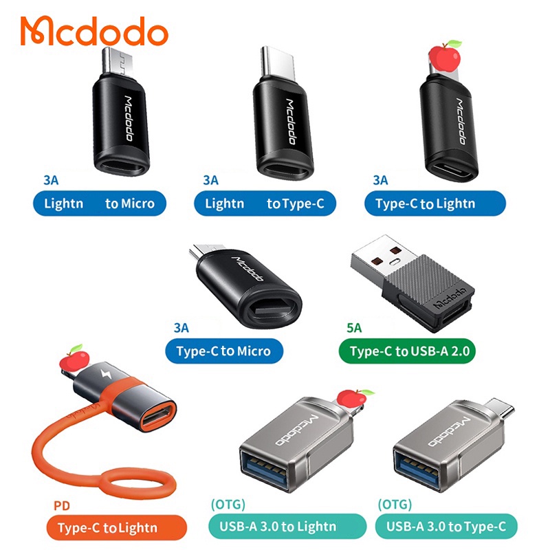 Đầu chuyển đổi MCDODO USB Micro iP Type C OTG thích hợp cho máy tính