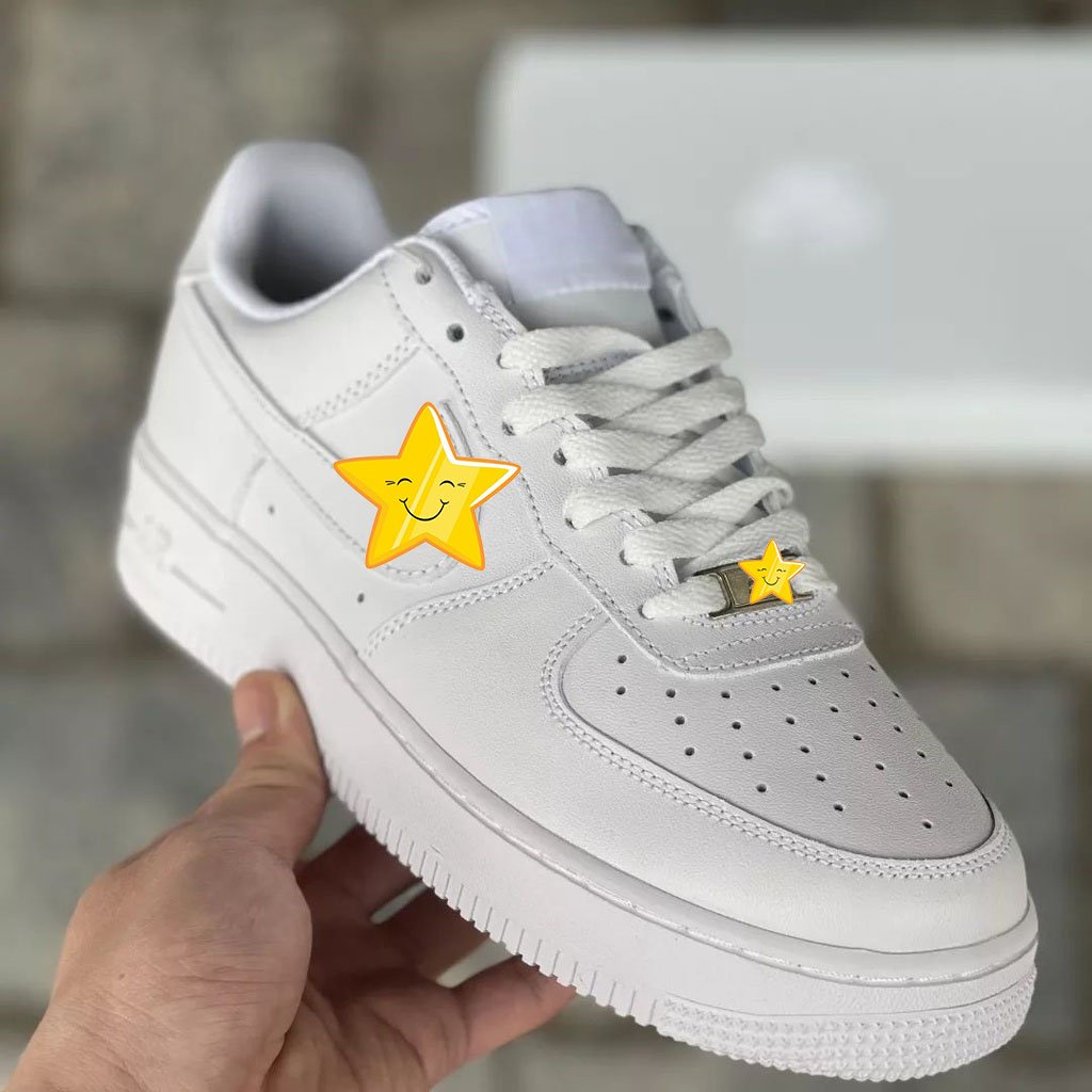 Giày_Nike Trắng AF1 Nam Nữ, Giày Thể Thao Air Force 1 Full Trắng Hàng Đẹp Full Box S220 Shen Sneaker