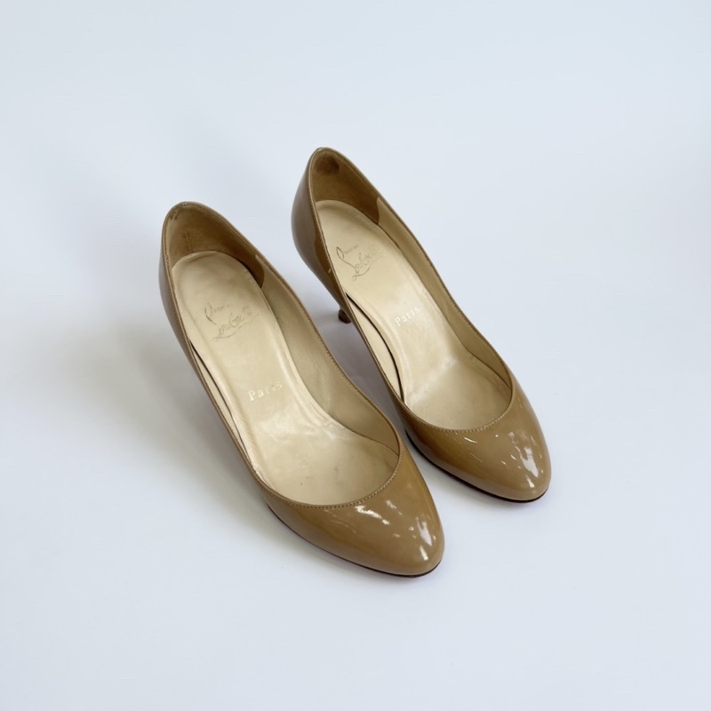 Guốc Louboutin nude trơn size 37 chính hãng