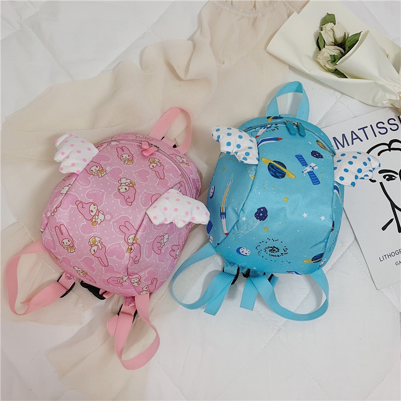 Bololo Ba Lô Đi Học Chống Thất Lạc Đính Đôi Cánh Dễ Thương Xinh Xắn Dành Cho Bé