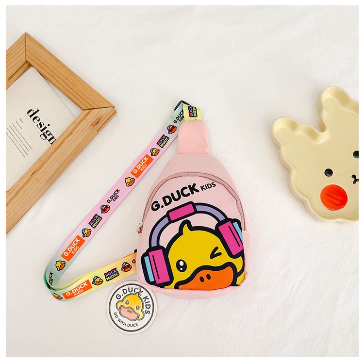 Túi đeo chéo trẻ em Unisex cho bé trai và bé gái dây đeo Cầu Vồng cho bé từ 0 đến 10 tuổi cao cấp Con Vịt Vàng