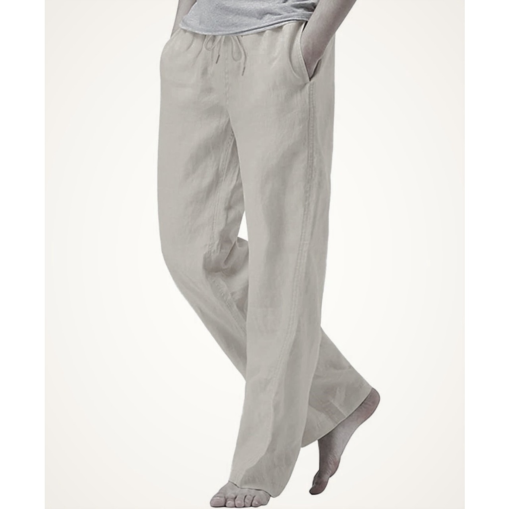 Quần SU/\RE Linen Loose Banding Pants dành cho Nam. Chất vải cotton linen mềm, ít nhăn. Lưng chun dây rút tiện lợi.
